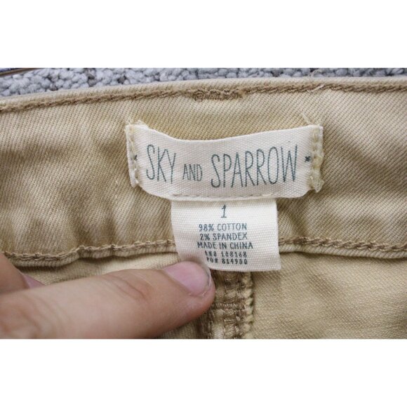 Sky And Sparrow Jeans Womens Size 1 Beige Skinny Fit Stretch Casual Cotton Blend - Picture 4 of 7